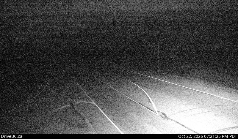 DriveBC camera: Highway 97 about 49 km north of Prince George at Summit Lake Road, looking north.