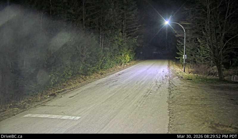 Arrow Park Ferry South Terminal - S  - Hwy 6 at South Arrow Park Ferry Terminal, 22km south of Nakusp at junction of Upper and Lower Arrow Lakes, looking south on Arrow Park Road.