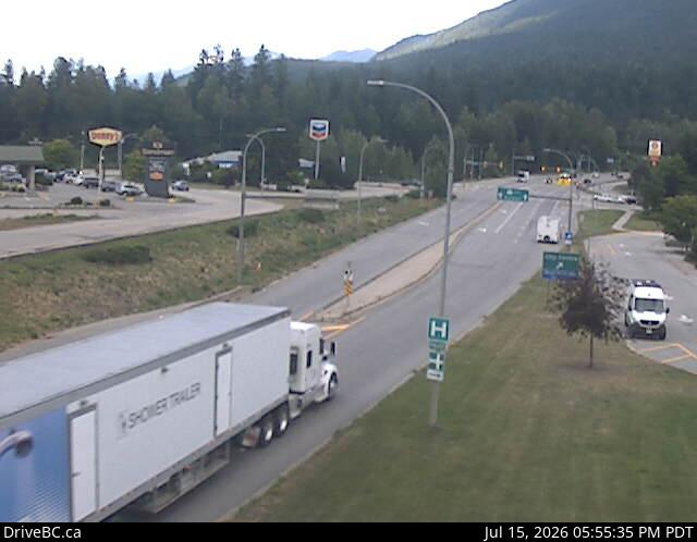 Live DriveBC webcam: Revelstoke on Highway 1 (Rogers Pass)