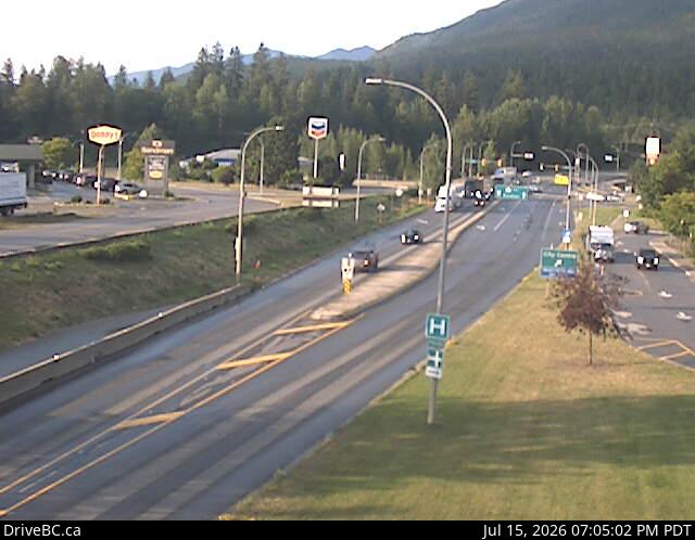 DriveBC webcam: Revelstoke on Highway 1 (Rogers Pass)