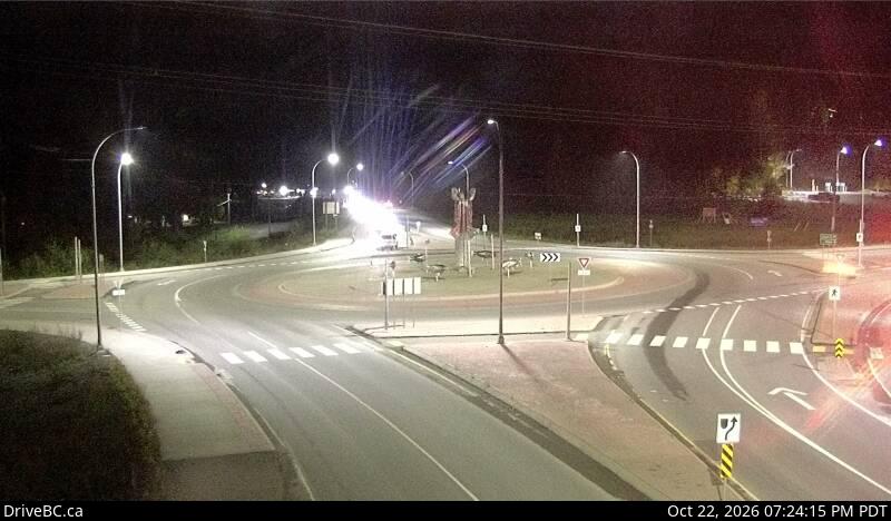 DriveBC camera: Highway 16 at Highway 37S on the border of Terrace and Thornhill, looking east on Highway 16.