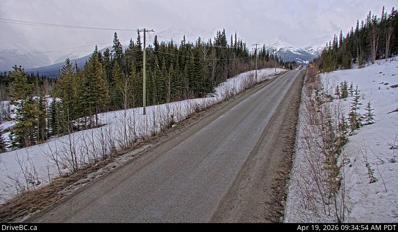 Highway 37 near Good Hope Lake, looking south.