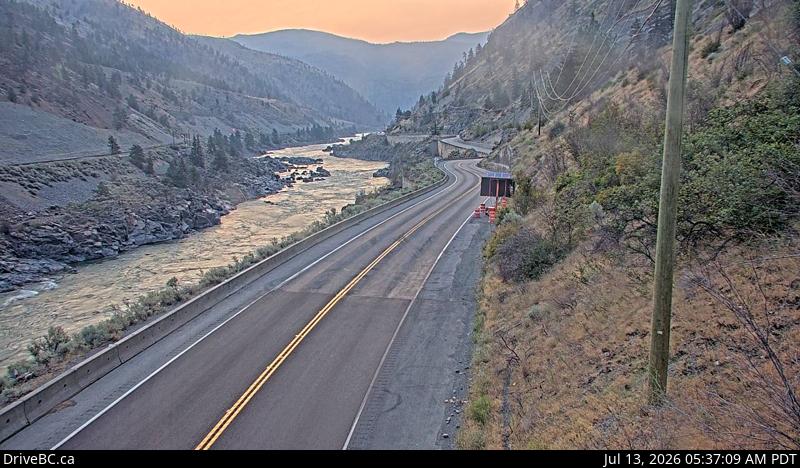 Tank Hill — South — Hwy 1 at Tank Hill near Lytton, looking south
