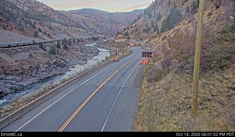 Tank Hill — South — Hwy 1 at Tank Hill near Lytton, looking south