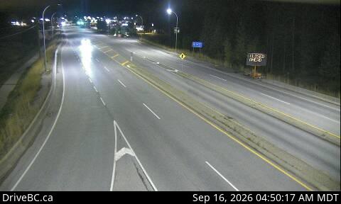 Live DriveBC webcam: Golden — Northbound (Hwy 1) on Highway 1 (Kicking Horse Pass)