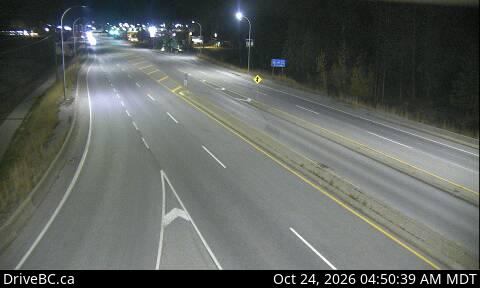 Live DriveBC webcam: Golden — Northbound (Hwy 1) on Highway 1 (Kicking Horse Pass)