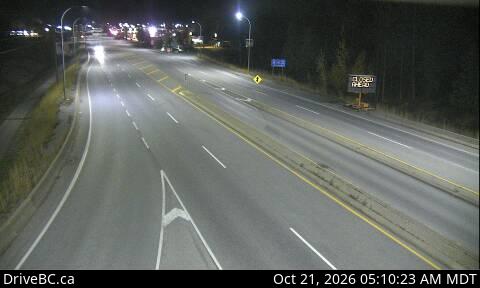 DriveBC webcam: Golden — Northbound (Hwy 1) on Highway 1 (Kicking Horse Pass)