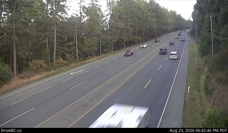 DriveBC webcam: Bamberton — South on Highway 1 (Malahat)