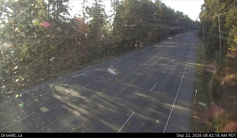Live DriveBC webcam: Bamberton — South on Highway 1 (Malahat)
