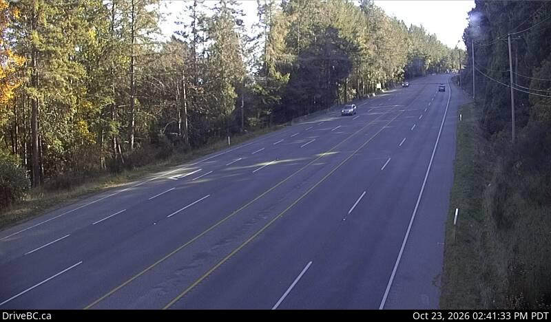 DriveBC webcam: Bamberton — South on Highway 1 (Malahat)