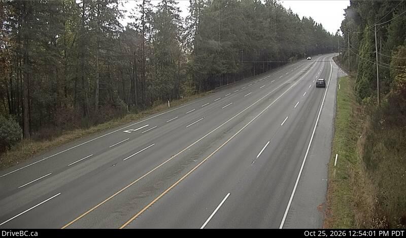 DriveBC webcam: Bamberton — South on Highway 1 (Malahat)