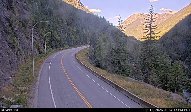 Live DriveBC webcam: Jack MacDonald Snowshed — East on Highway 1 (Rogers Pass)