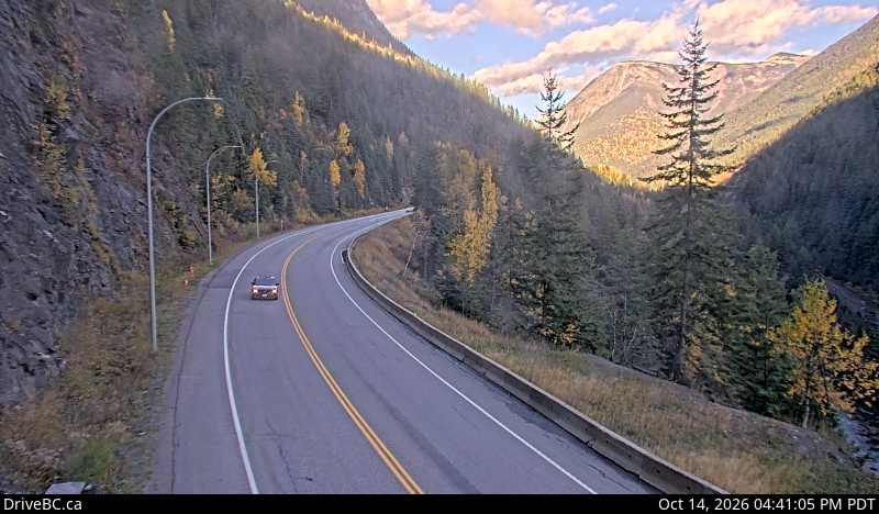 Live DriveBC webcam: Jack MacDonald Snowshed — East on Highway 1 (Rogers Pass)