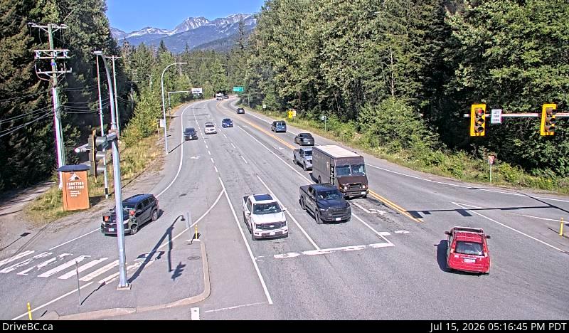 Live DriveBC webcam: Function Junction (Whistler) — North on Highway 99 (Sea to Sky)