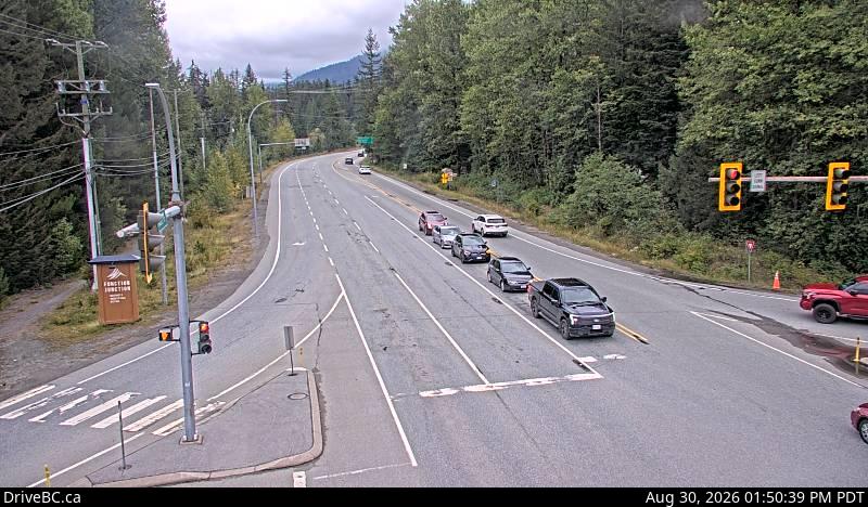 Live DriveBC webcam: Function Junction (Whistler) — North on Highway 99 (Sea to Sky)