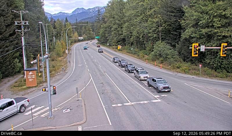 Live DriveBC webcam: Function Junction (Whistler) — North on Highway 99 (Sea to Sky)