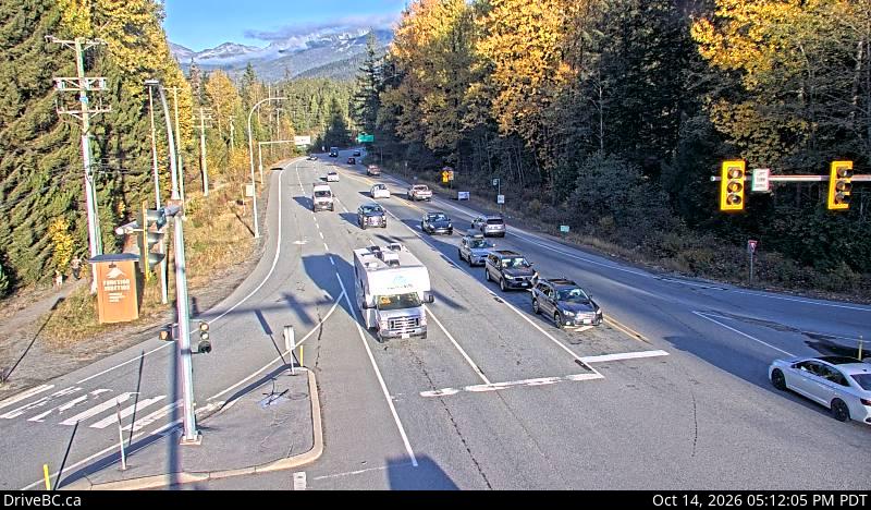 Live DriveBC webcam: Function Junction (Whistler) — North on Highway 99 (Sea to Sky)