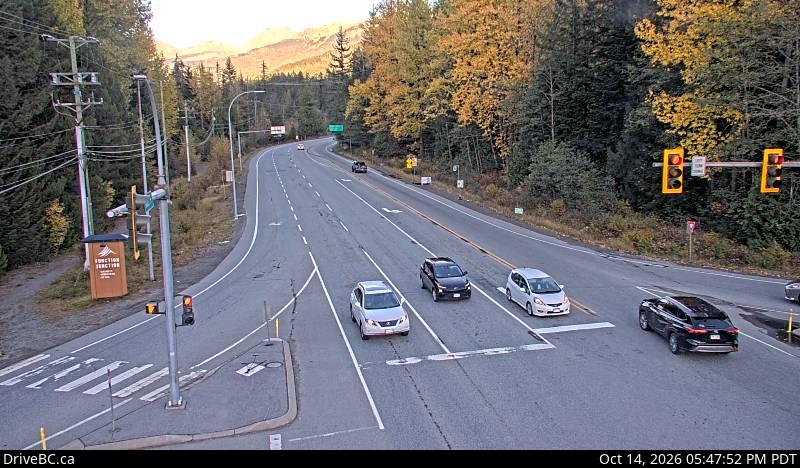 DriveBC webcam: Function Junction (Whistler) — North on Highway 99 (Sea to Sky Highway)