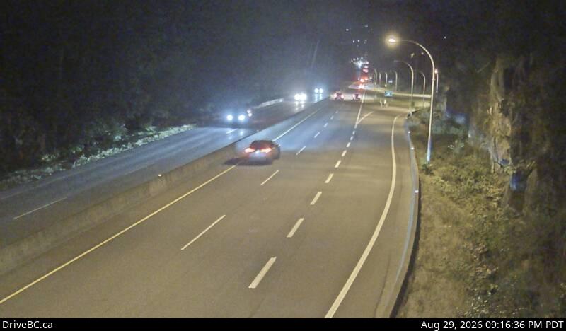 DriveBC webcam: Furry Creek — South on Highway 99 (Sea to Sky Highway)
