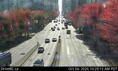 Live DriveBC camera: Georgia Street at Chilco, looking south