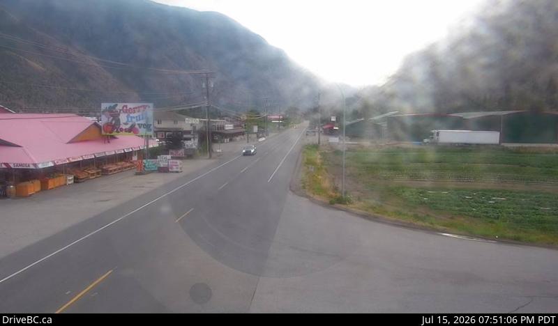 DriveBC webcam: Keremeos — West on Highway 3 (Hope-Princeton)