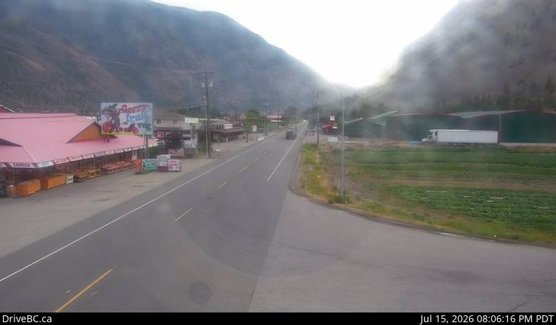 DriveBC webcam: Keremeos — West on Highway 3 (Hope-Princeton)