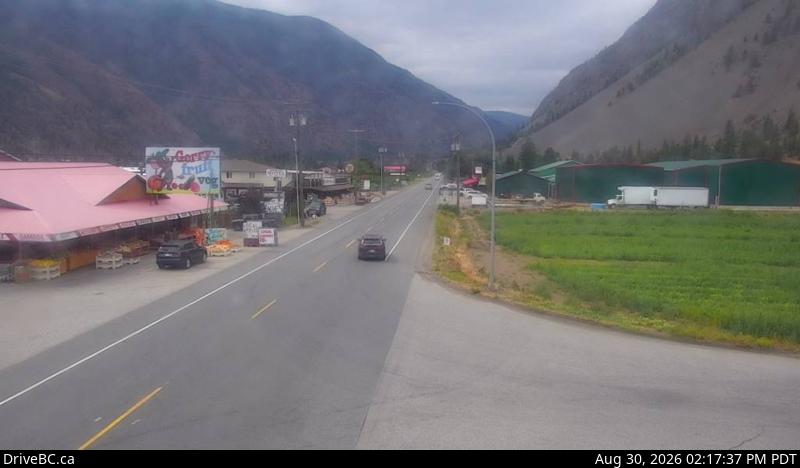 DriveBC webcam: Keremeos — West on Highway 3 (Hope-Princeton)