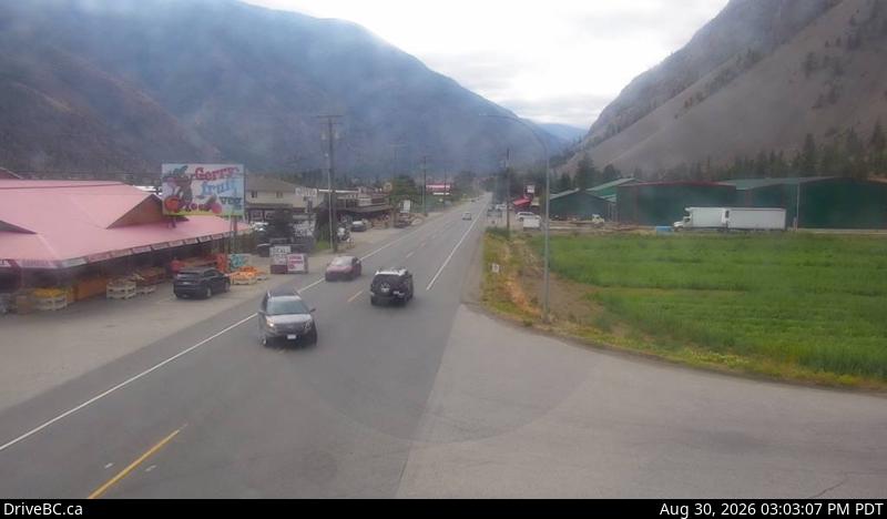DriveBC webcam: Keremeos — West on Highway 3 (Hope-Princeton)
