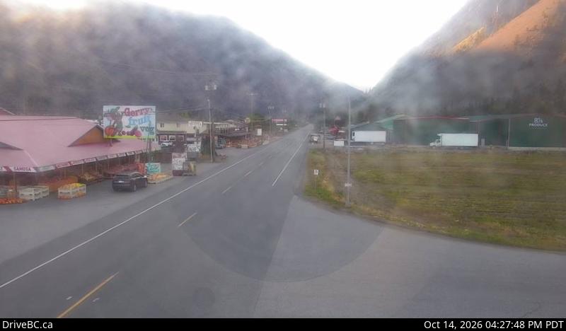 DriveBC webcam: Keremeos — West on Highway 3 (Hope-Princeton)