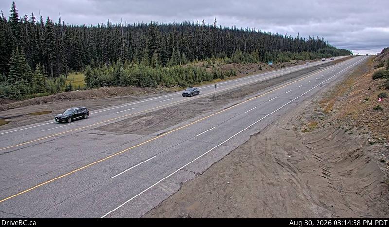 DriveBC webcam: Pennask Summit — Westbound on Highway 97C (Okanagan Connector)