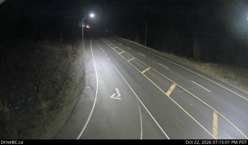 DriveBC camera: Highway 97 at Swanson Road near Hixon, looking north.