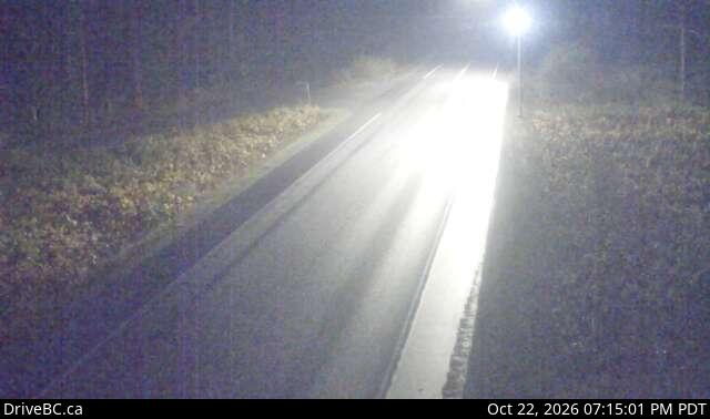 DriveBC camera: Highway 16 near Chimdemash Creek about 22 km east of Highway 16 and Highway 37 junction in Terrace, looking north.