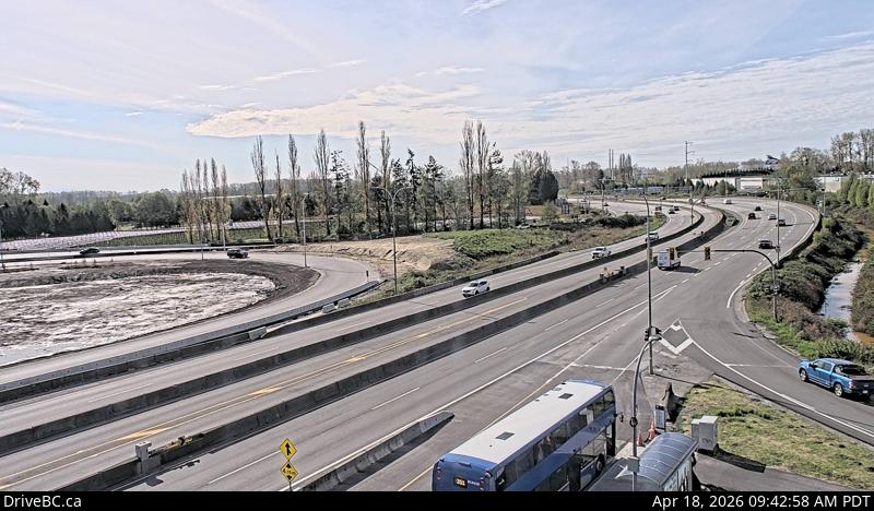George Massey Tunnel Highway Highway 99 at Steveston interchange, looking south