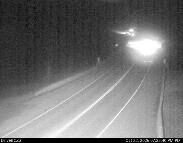 DriveBC camera: Highway 16 at the Trout Creek bridge, looking southeast.