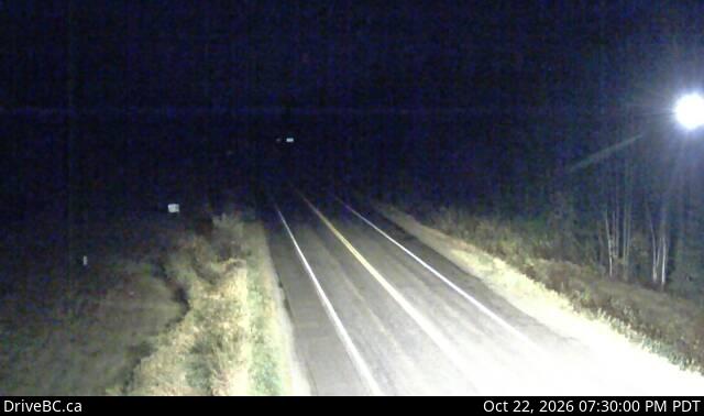 DriveBC camera: Highway 16 at Dunster Station Road, about 30 km east of McBride, looking east.