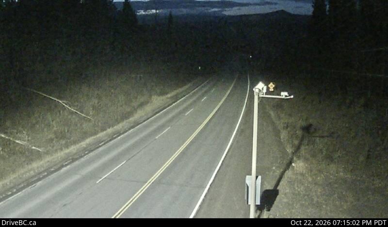 DriveBC camera: Highway 16 about 39 km west of Burns Lake, looking west.