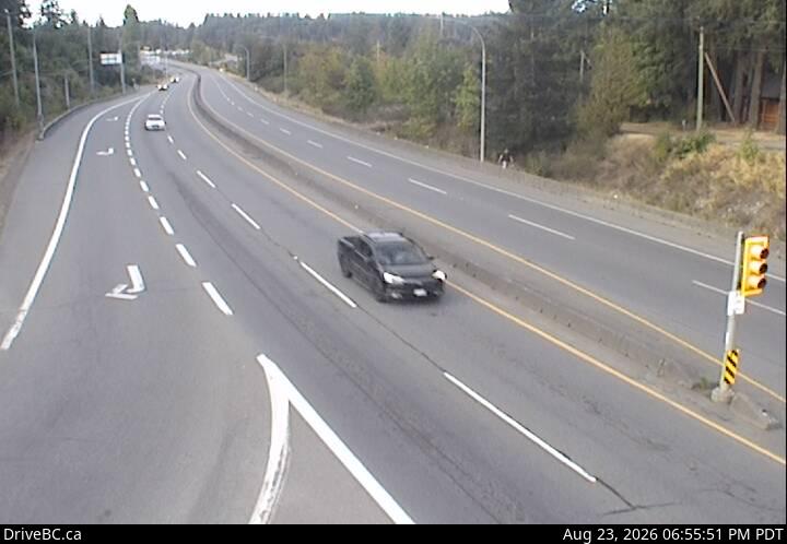 DriveBC webcam: Mill Bay — North on Highway 1 (Malahat)