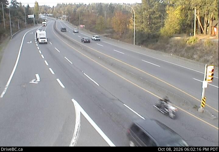 DriveBC webcam: Mill Bay — North on Highway 1 (Malahat)