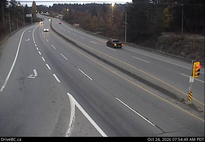 DriveBC webcam: Mill Bay — North on Highway 1 (Malahat)