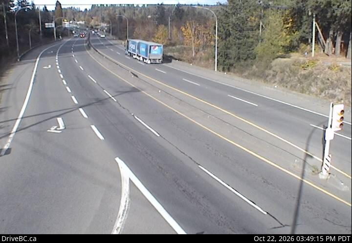 DriveBC webcam: Mill Bay — North on Highway 1 (Malahat)