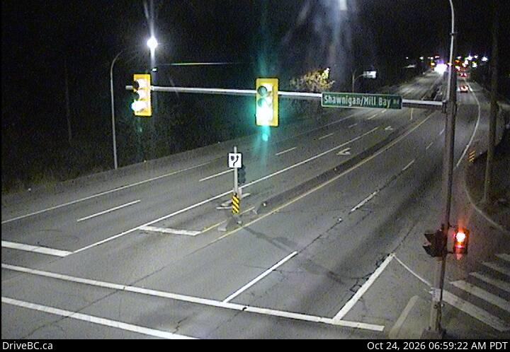 DriveBC webcam: Mill Bay — South on Highway 1 (Malahat)