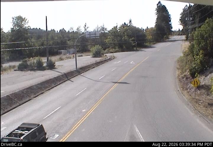 Live DriveBC webcam: Mill Bay — West on Highway 1 (Malahat)
