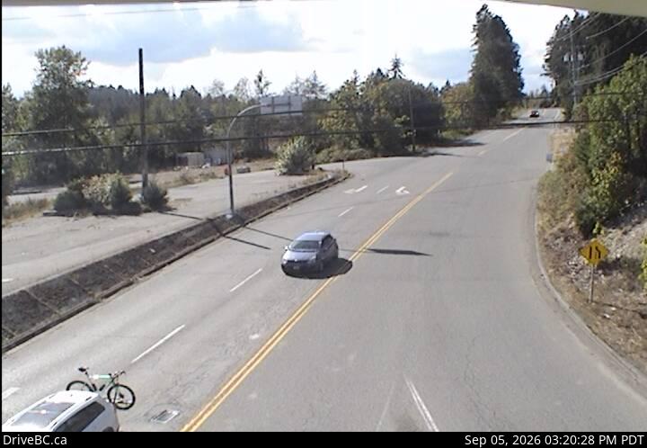 Live DriveBC webcam: Mill Bay — West on Highway 1 (Malahat)