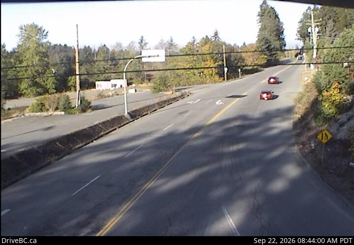 Live DriveBC webcam: Mill Bay — West on Highway 1 (Malahat)