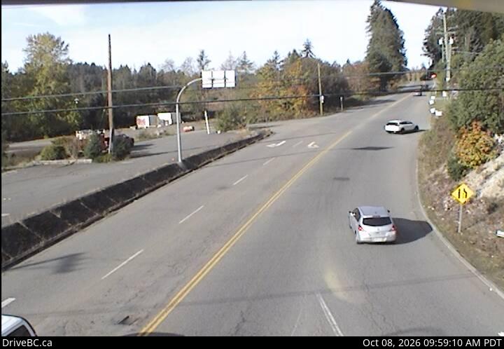 DriveBC webcam: Mill Bay — West on Highway 1 (Malahat)