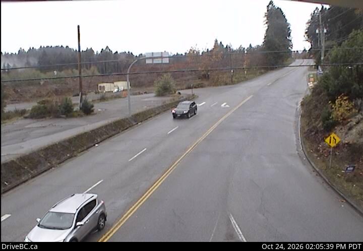 DriveBC webcam: Mill Bay — West on Highway 1 (Malahat)