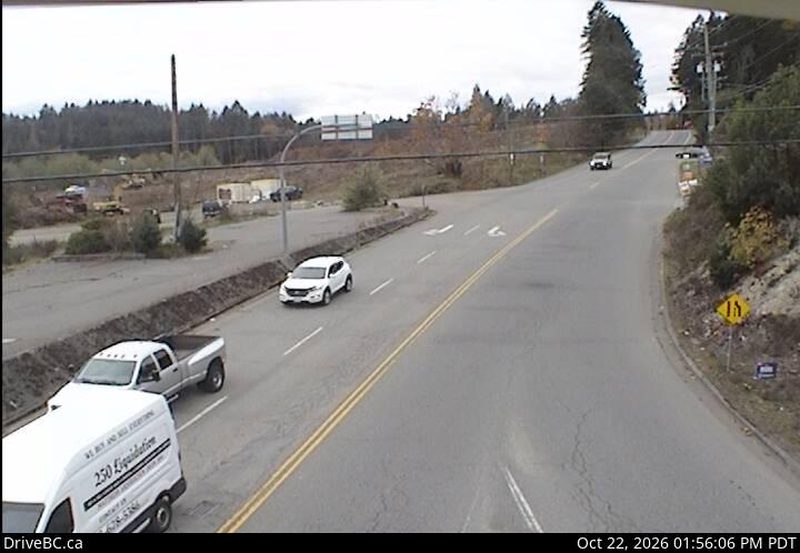 DriveBC webcam: Mill Bay — West on Highway 1 (Malahat)