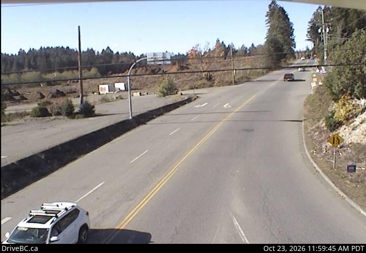 DriveBC webcam: Mill Bay — West on Highway 1 (Malahat)