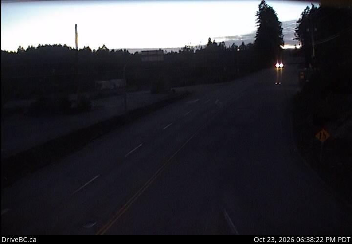 DriveBC webcam: Mill Bay — West on Highway 1 (Malahat)