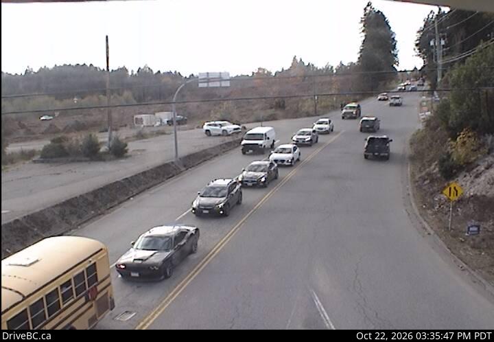DriveBC webcam: Mill Bay — West on Highway 1 (Malahat)